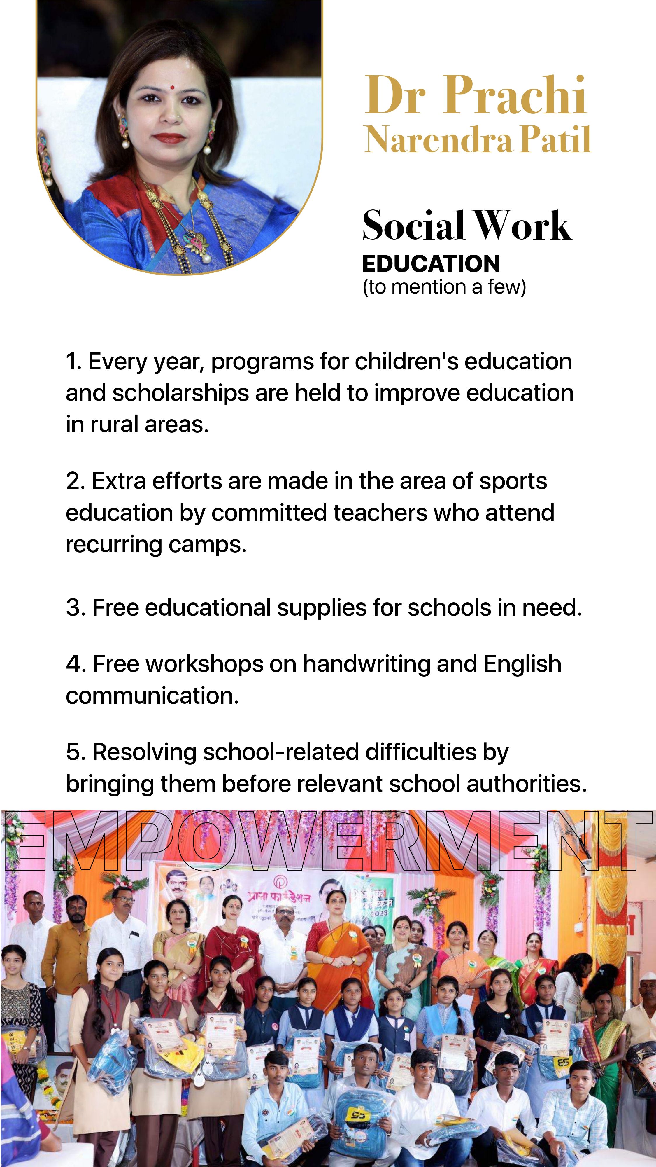 Dr.Prachi Narendra Patil - WOMEN EDUCATION SELF EMPLOYMENT